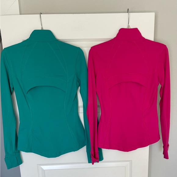 Two Scuba Style Jackets Pink & Green Size Small - Picture 2 of 7